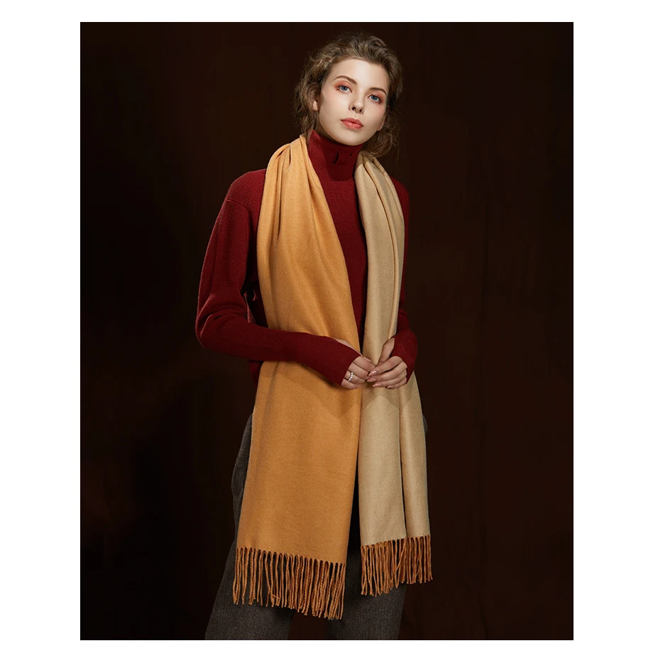 Women's Cashmere Scarf Winter Pashmina Solid Woman Fashion Scarves&Shawl Lady's Knit Shawl Long Scarf Wraps Size180cm65cm (9)