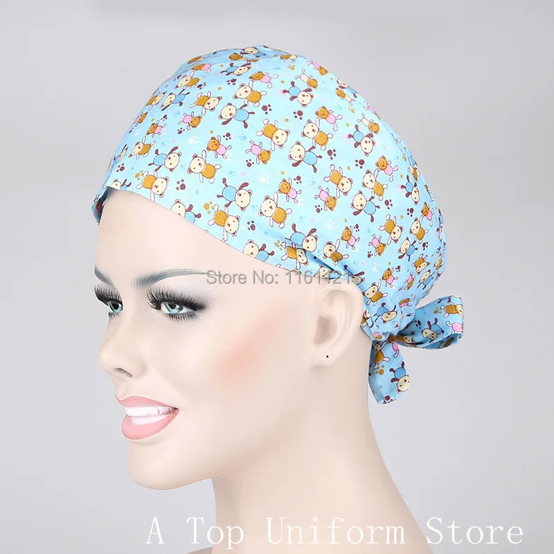 

2018 New Rushed Jaleco Jalecos Surgical Cap Scrub Caps For Women Doctors And Nurse ,restaurant ,kitchen Working 100% Cotton B148