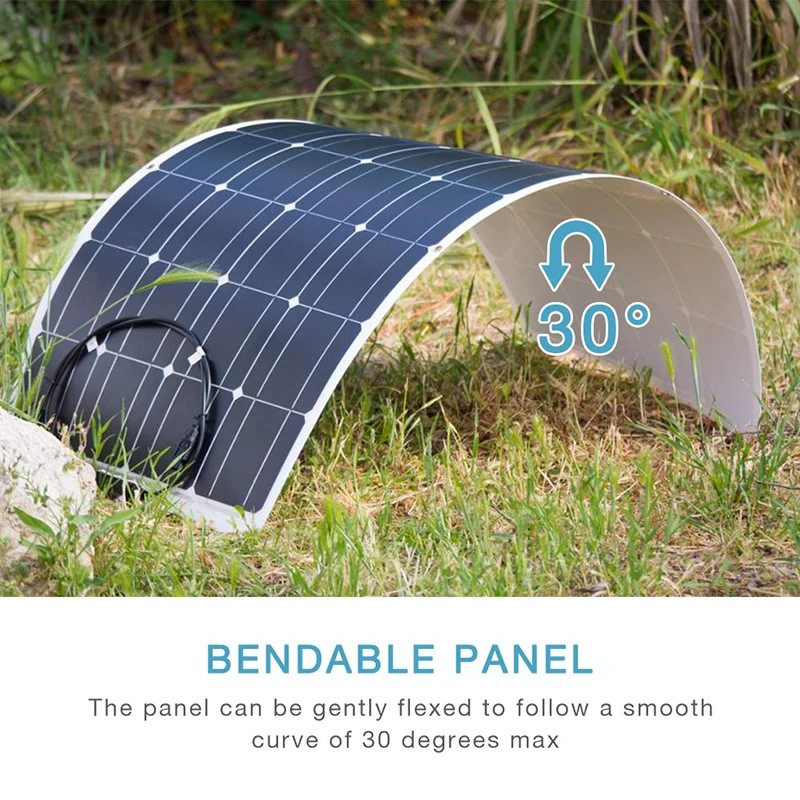 Dokio 20 шт 100 Вт Гибкая монокристаллическая солнечная панель для дома& RV& лодки Гибкая солнечная панель Китай Прямая поставка