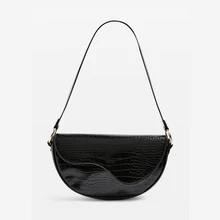 Седельная полукруглая сумка для женщин новая волна модная Мини широкая сумка на плечо сумка из искусственной кожи наивысшего качества