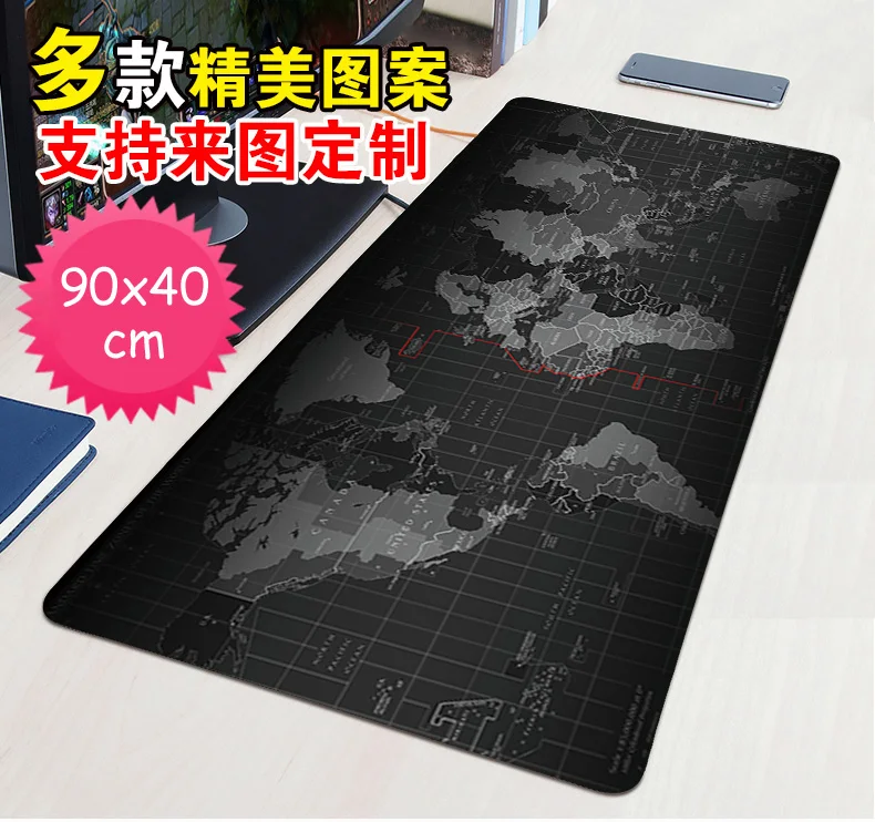 

Big Size 90x40 cm Rubber mouse pad computer game gaming tablet mouse pad with edge locking Free Shipping
