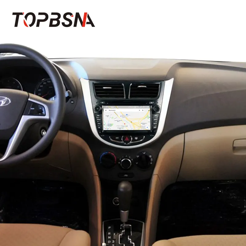Cheap TOPBSNA Android 9.0 Car Multimedia Player For Hyundai Solaris accent Verna i25 GPS Navigation 1 Din Car Radio Video Stereo Audio 5