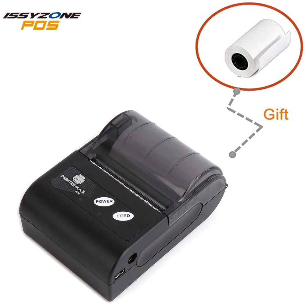 

ISSYONEPOS Mini Bluetooth Printer Wireless 58mm Receipt Printer For Windows iOS Android Free SDK In Parking Logistics Warehouse