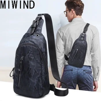 

MIWIND Men Chest Bag Pack Single Shoulder Strap Back Bag Casual Travel Male Retro Shoulder Bag TQH1294