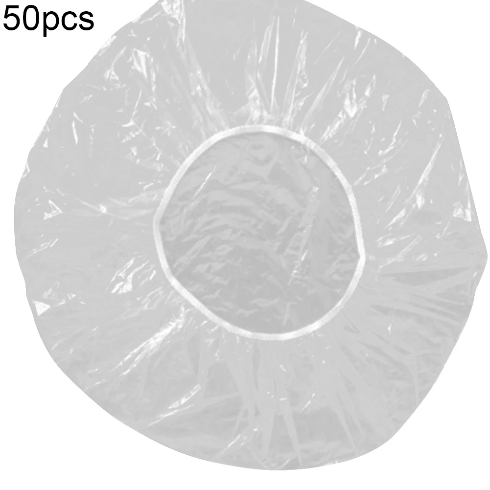 50Pcs Convenient and simple Elastic Waterproof Adults Shower Bathing Cap Disposable Spa Home Hair Hat