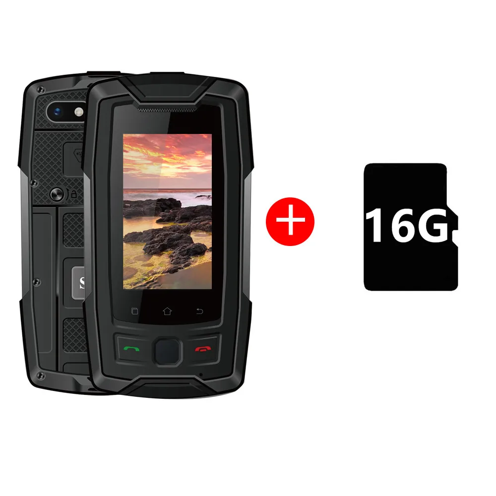 SERVO X7 Plus 2.45" Mini Smartphone LTE IP68 Waterproof Rugged Mobile Phone MTK6737 RAM 2GB ROM 16GB Fingerprint NFC GPS Walkie - Цвет: Black Add 16GB TF
