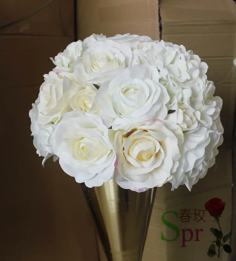 SPR светильник шампанского для свадебного планирования искусственные розы настенный фон украшение стола центральный цветок шар - Цвет: 30cm flower ball