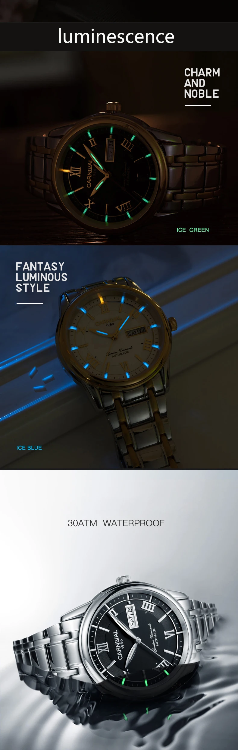 Военный Тритий T25 светящиеся часы Мужские люксовый бренд Авто механические часы полностью стальные водонепроницаемые часы uhren montre сапфир