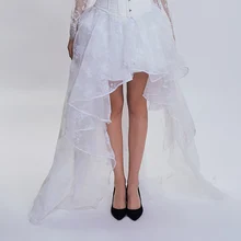 Белая Асимметричная Цветочная органза Бурлеск Корсетная юбка викторианская готика одежда женская сексуальная Длинная юбка для свадебного клуба