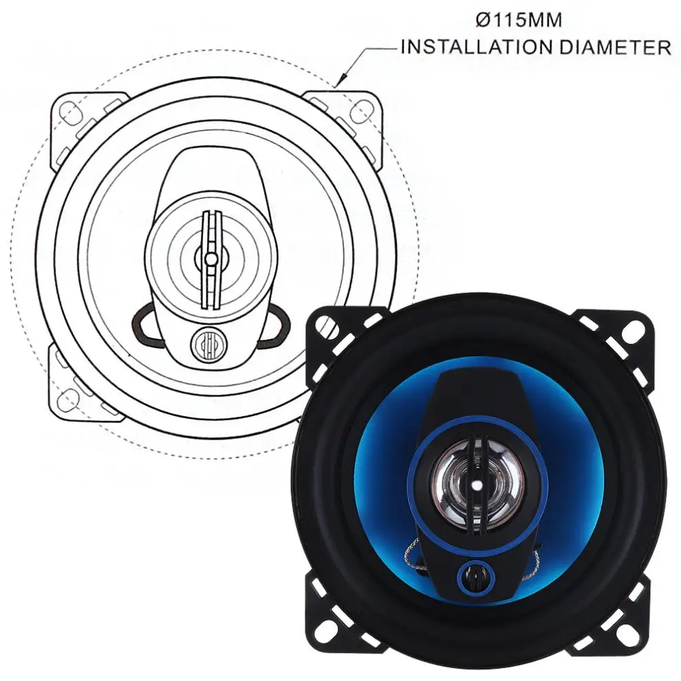 2 шт./лот 4 дюйма 100 Вт 3 Way автомобиля Hifi Динамик коаксиальный рог Авто