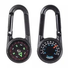 Многофункциональный мини 3 в 1 карабин компас термометр брелок для кемпинга на открытом воздухе походный инструмент выживания