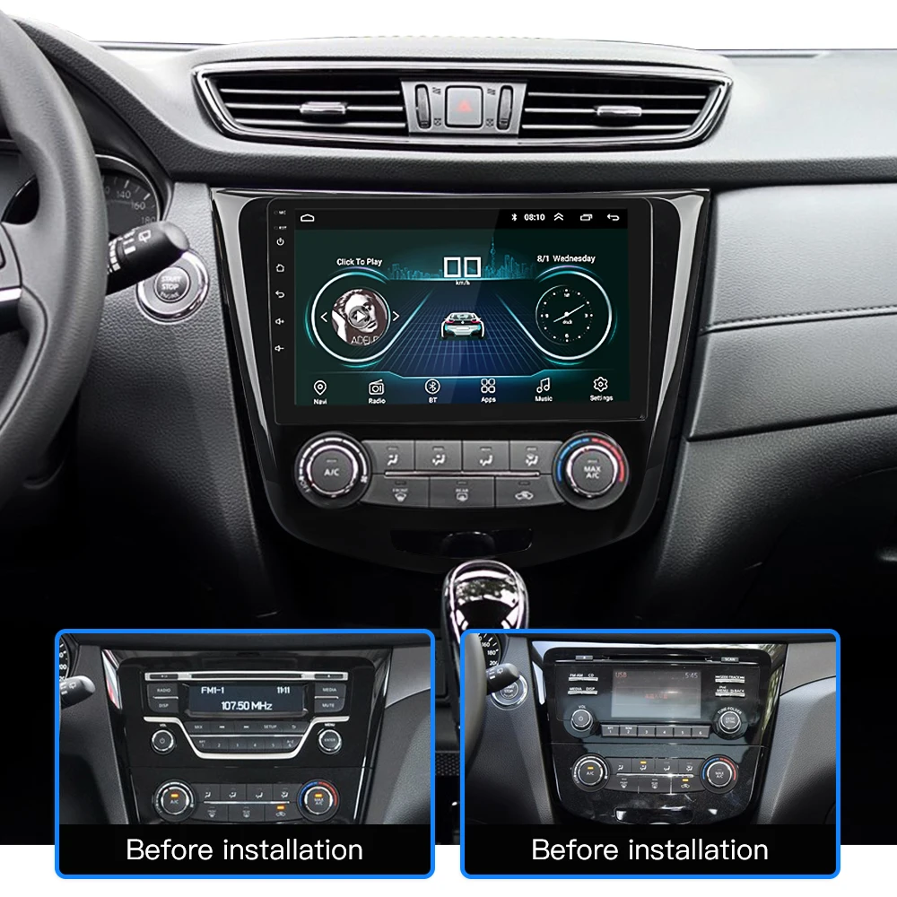 Top 10.2" Android 8.1 Threecar 2 din Car Radio GPS Navigation Multimedia Player 2G(RAM) for Nissan Qashqai 2014 -2017 wifi Stereo 3 Top 10.2" Android 8.1 Threecar 2 din Car Radio GPS Navigation Multimedia Player 2G(RAM) for Nissan Qashqai 2014 -2017 wifi Stereo 3