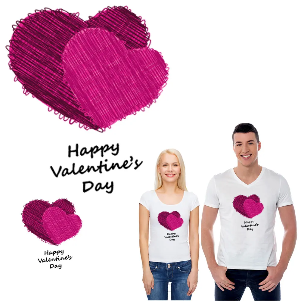 

love heart lovers' clothes pattern patches for clothing transfert thermocollants t-shirt jeans washable transfer ironing sticker