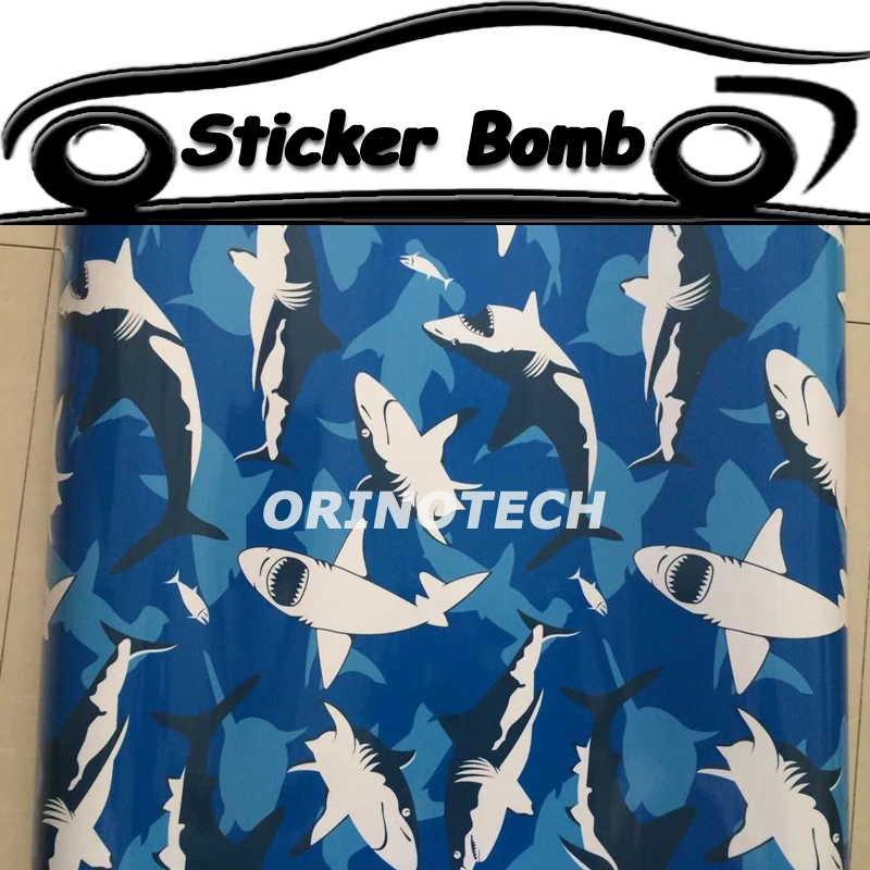 カースタイリングサメ魚ステッカー爆弾ビニールラップサメステッカー爆撃落書きビニールステッカー用カーボートサメラッピングカバー
