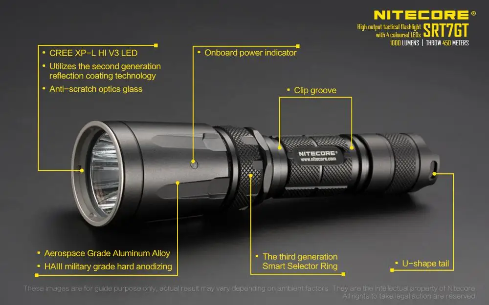 Бесплатная доставка оптовая цена NITECORE SRT7GT CREE XP L HI V3 светодиодный тактический