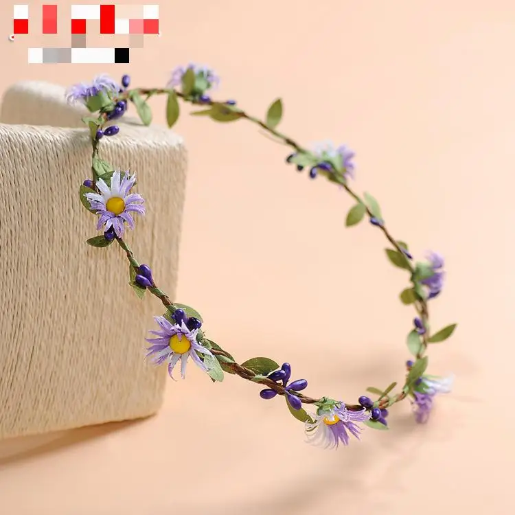 2015 Summer Fashion Flower Girls Hair Accessories Wreath Floral Crown  Daisy Flower Headband
