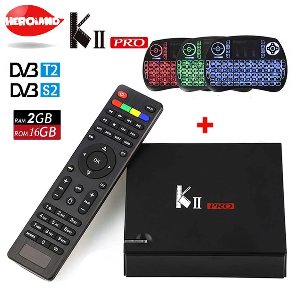 

Original Mecool KII Pro DVB S2 DVB T2+S2 Android 7.1 TV Box Amlogic S905 Quad-core BT4 2GB/16GB 2.4G/5G Wifi Smart Media Player