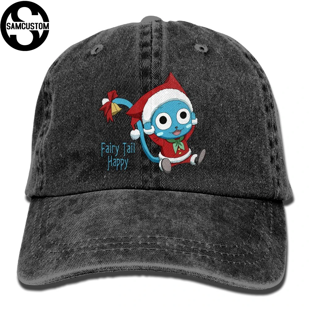 SAMCUSTOM Fairy Tail happy 3D Creative personality Washed Denim Hats Autumn Summer Men Women Golf Sunblock Hockey Caps SAMCUSTOM Fairy Tail happy 3D Creative personality Washed Denim Hats Autumn Summer Men Women Golf Sunblock Hockey Caps