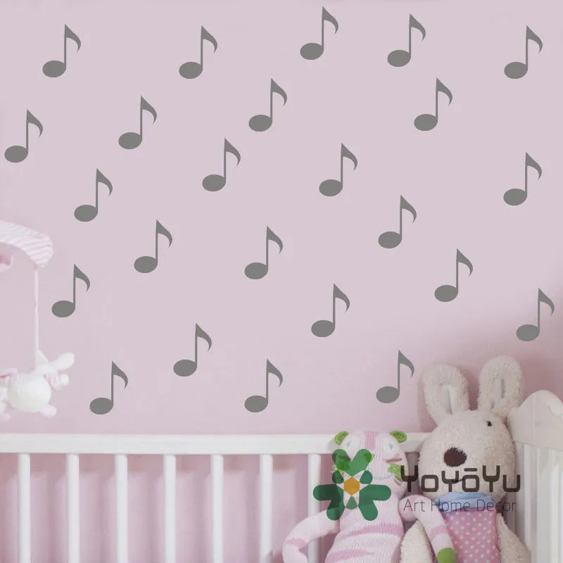 30 Pcs /set Music Notes Home Self Adhesive Diy Wall Sticke Kids Nursery