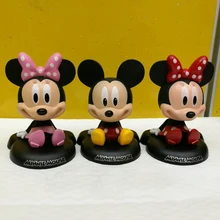 Automobile Cute Mickey Minnie Shake Head Dolls font b Car b font Furnishing Articles Ornaments Auto