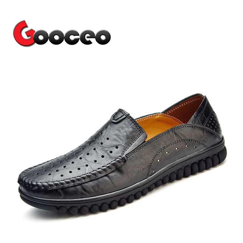 

Men's Flats Loafers Driving Doug For Men Summer Spring Low-top Slip-On Cow Genuine Leather Air Hole Flat Formal Dress Breathable