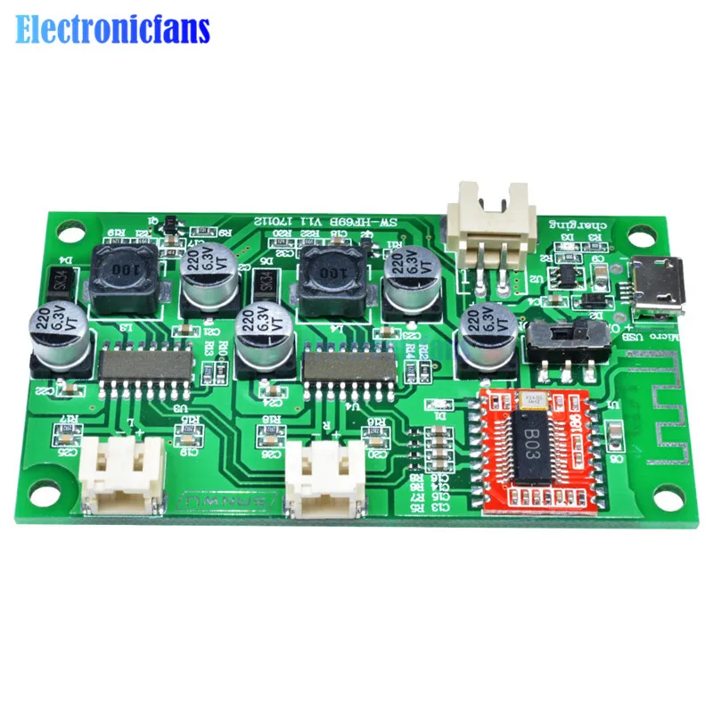 DC 5V 6W + 2X6W 2*6W 2 канала стерео Bluetooth усилитель плата литиевая батарея питание для