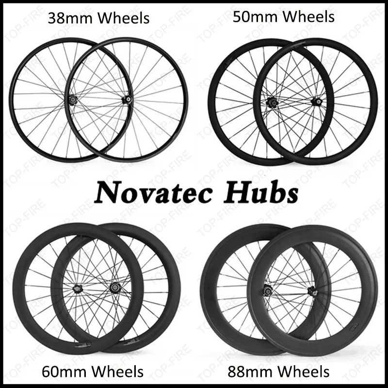 Excellent 700c road bicycle wheel 20 / 24 / 38 / 50 / 60 / 88 mm carbon clincher wheelset 6