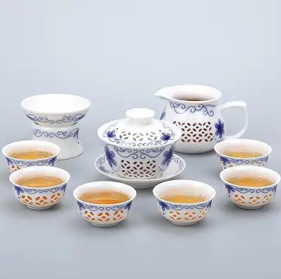 Style F Сине-белый керамический чайник Gaiwan, чайная чашка для Пуэр китайский кунг-фу чайный сервиз, кружка для вина - Цвет: Style F