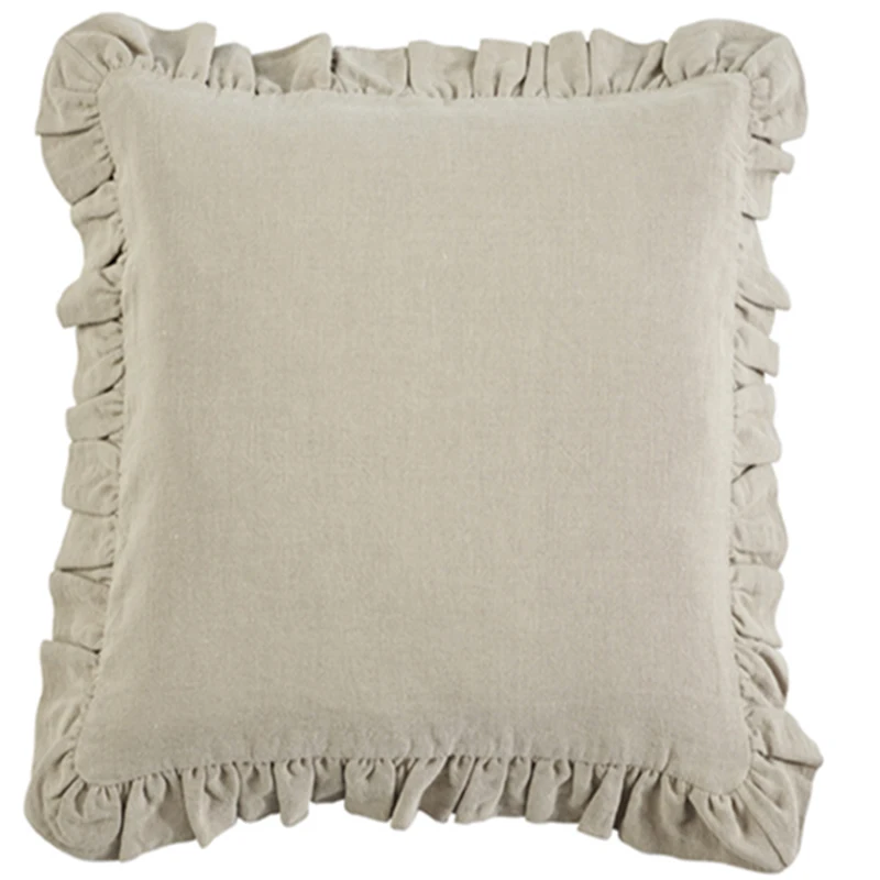 

1pcs Ruffled Washed linen Pillow case Stonewashed Linen Pillowcase Pillow Cover Vintage Pillowcases French Shams Linen Bedding