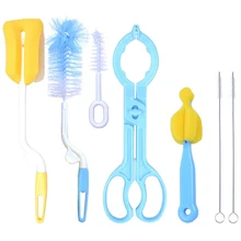 Детское молоко Кормление Губка Бутылка случайный Цветные бутылки Очиститель Щетка для молочных бутылок Handly с щетка для сосков соломы портативный тематические товары про рептилий и земноводных