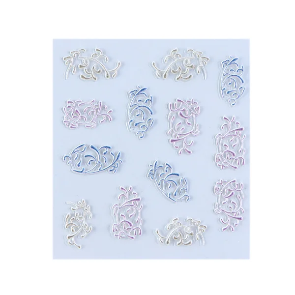 5D Embossed Nail Sticker Decals Blooming Flower Acrylic Engraved 3D Slider Manicure Empaistic Nail Art Decoration Tips CH1019 - Цвет: 26