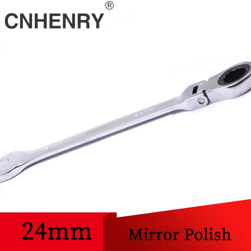 24mm Flexible Head Ratchet Wrench Key Ratchet Spanner Chromed Wrench