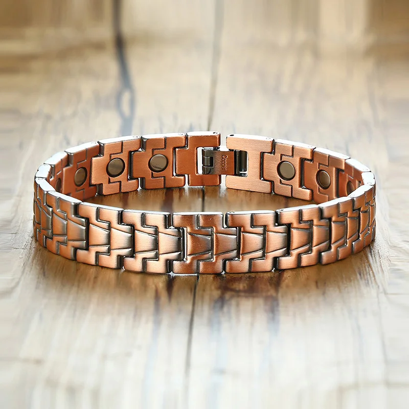 Mens Copper Rich Magnetic Bracelet for Men Miracle Bio Health Magnetic Gent Jewelry