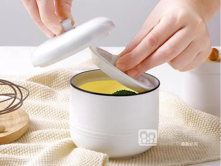 Керамическая кастрюля с двойной крышкой для тушеного супа, бытовая маленькая чашка для яиц на пару