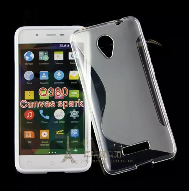 For Micromax Canvas Spark S Line Wave Anti-skid TPU Gel Case Cover Q380 + Stylus Pen |