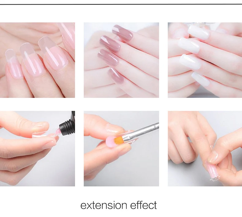 Высокое качество Nail Art Набор инструментов 6 цветов Быстрая гель продлевающий половой акт поли гель одноцветное Маникюр расширенный набор гель Для женщин ногтей набор инструментов