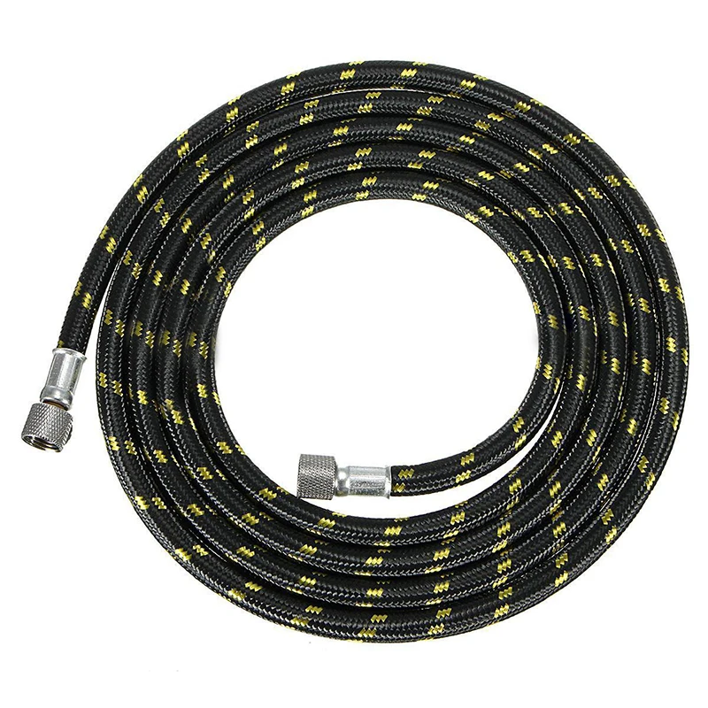 OSSIEAO 1pc 6FT 1.8m Braided Airbrush Compressor Air Hose Tool 1/8"-1/4" Adaptor Fitting