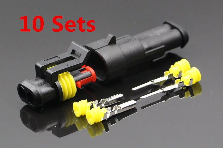 Promotion! 10 Kit 2 Pin Way Waterproof Electrical Wire Connector Plug Car Part Promotion! 10 Kit 2 Pin Way Waterproof Electrical Wire Connector Plug Car Part