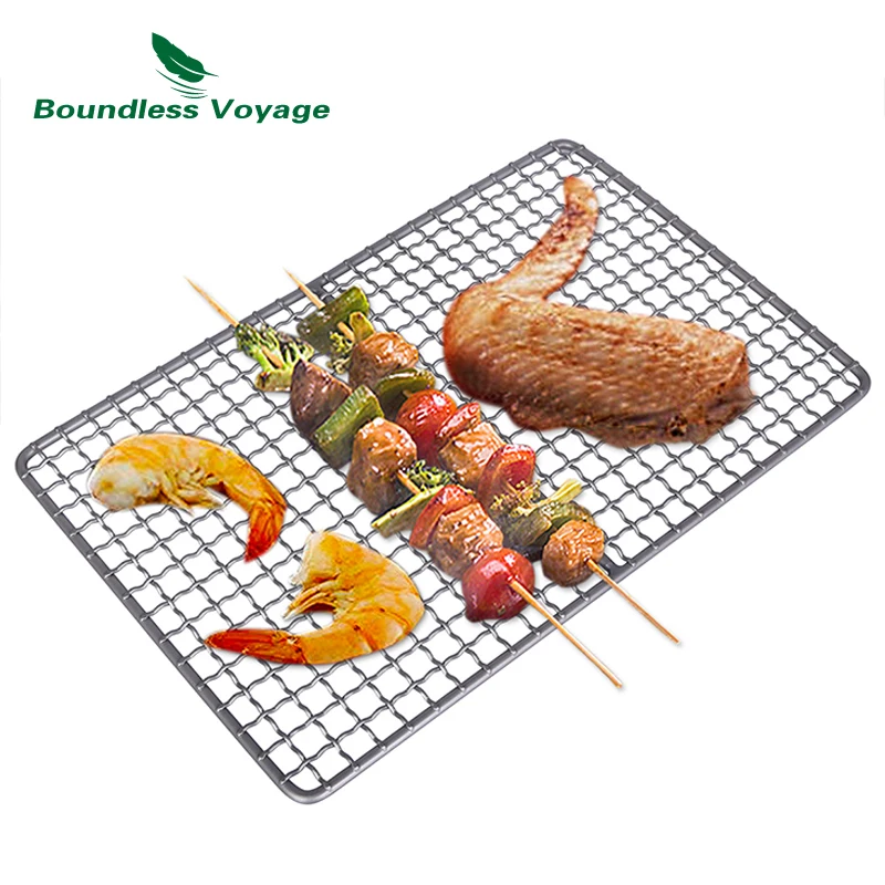 

Boundless Voyage Titanium Grill Grate Mini Size Durable Charcoal BBQ Grill Plate For Ourdoor Camping Hiking Picnic Beach Ti15108