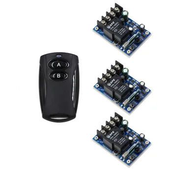 

Smart Home Wireless DC12V 24V 36V 48V Wide Voltage 30A Relay Remote Control Switch Transmitter with 3 Receiver 315/433Mhz