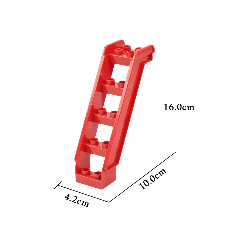 Классические большие строительные блоки, аксессуары, совместимые с Duplos, блоки, качели, слайд-лестница, труба, игровая площадка, игрушки, подарок для ребенка - Цвет: red Slanting ladder