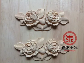 

Wood dongyang wood carving wood fashion rose peones ofhead fireplace applique