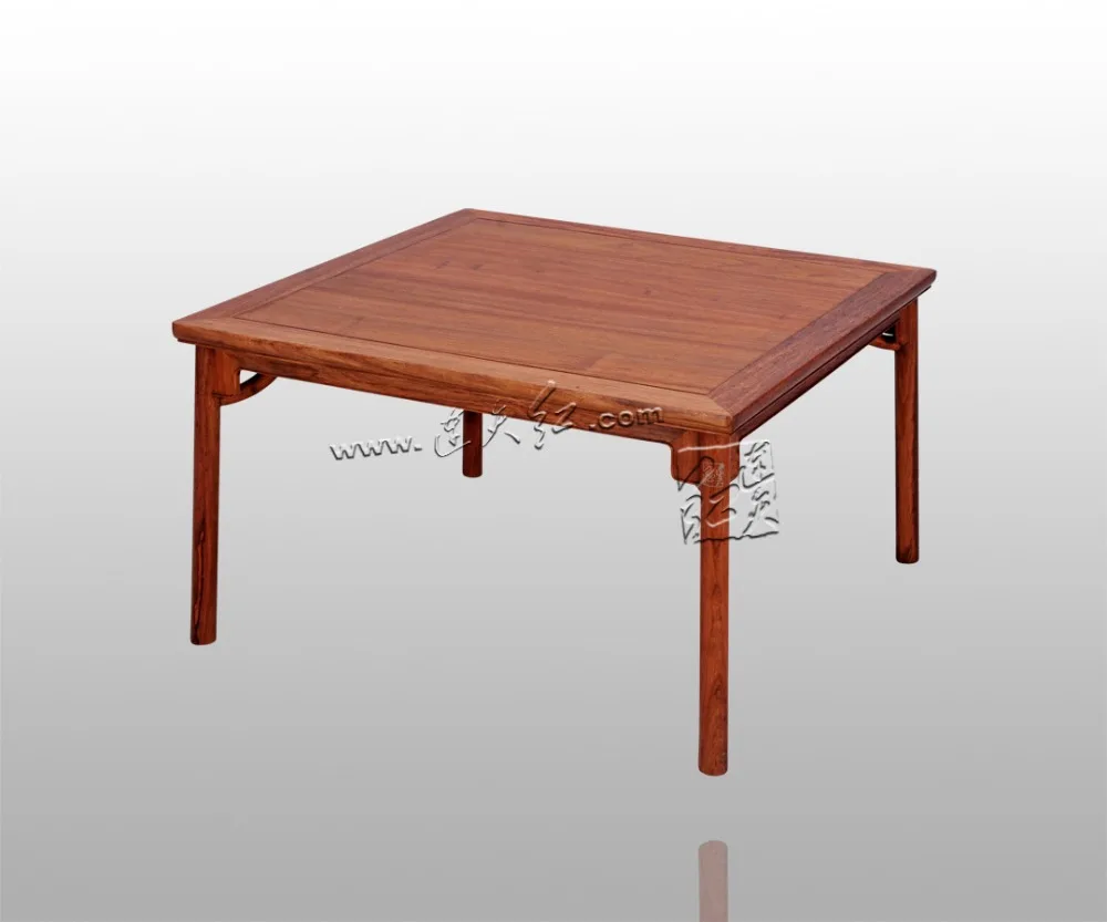 Square Tables with round legs old-fashioned for eight people Living Room Dining Desk Home Rosewood Furniture 86*86cm Solid Wood