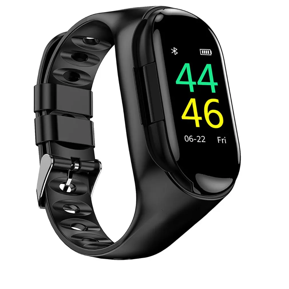 

2019 M1 AI Smart Watch With Bluetooth Earphone Heart Rate Monitor Smart Wristband Long Time Standby Sport Watch Men Fashion