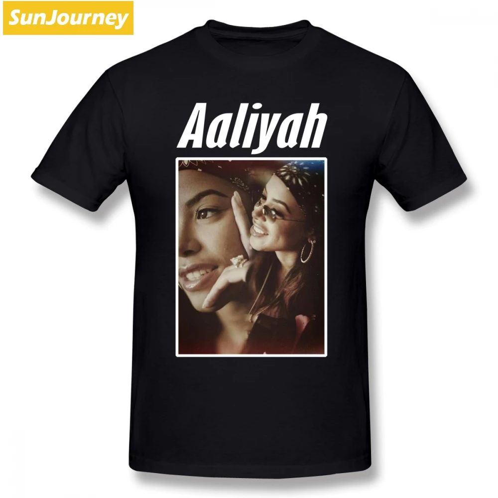 

Aaliyah Tumblr Retro Men T Shirt Hip Hop Team Oversize Cotton Custom Short Sleeve T-shirt Men