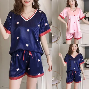 

Summer New Fashion Women Sexy Lingerie Nightwear Short Sleeve Sleepwear Short Sleepwear Set Wholesale Free Ship pajama set Z4