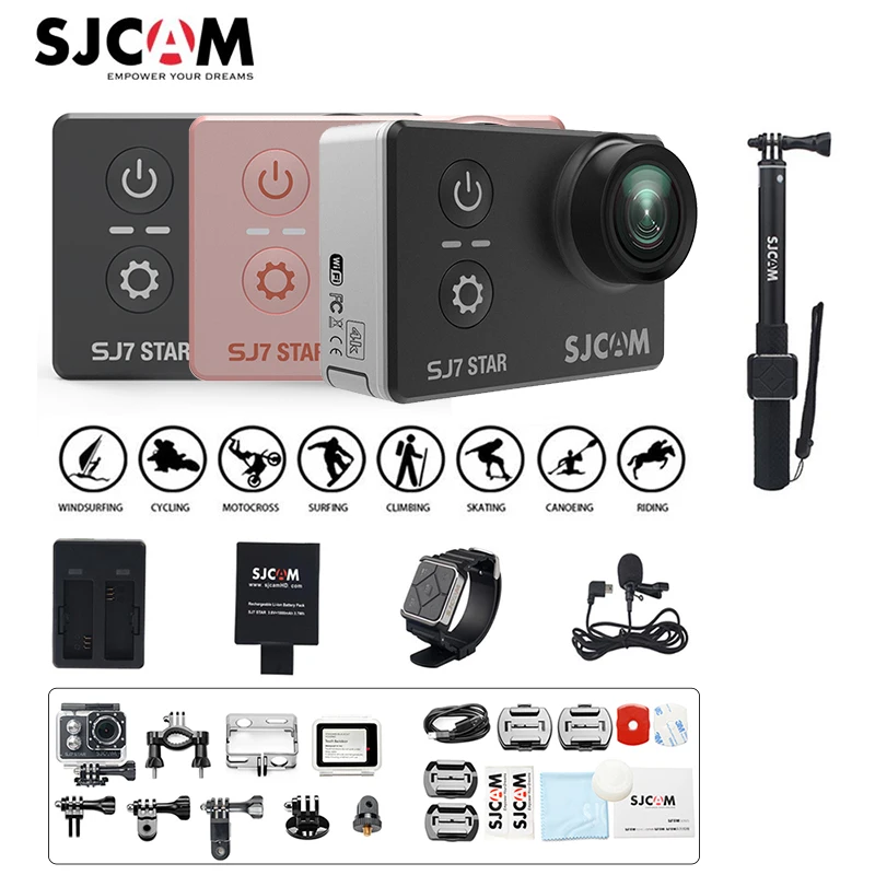 

100% Original SJCAM SJ7 STAR Wifi 4k 2'' Touch Screen Ambarella A12S75 30M Underwater Waterproof Sports Action Mini Camera
