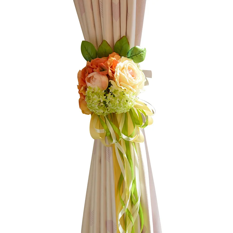  Wedding Bouquet Roses Artificial Flowers Ribbon Blue Hydrangea     (16)