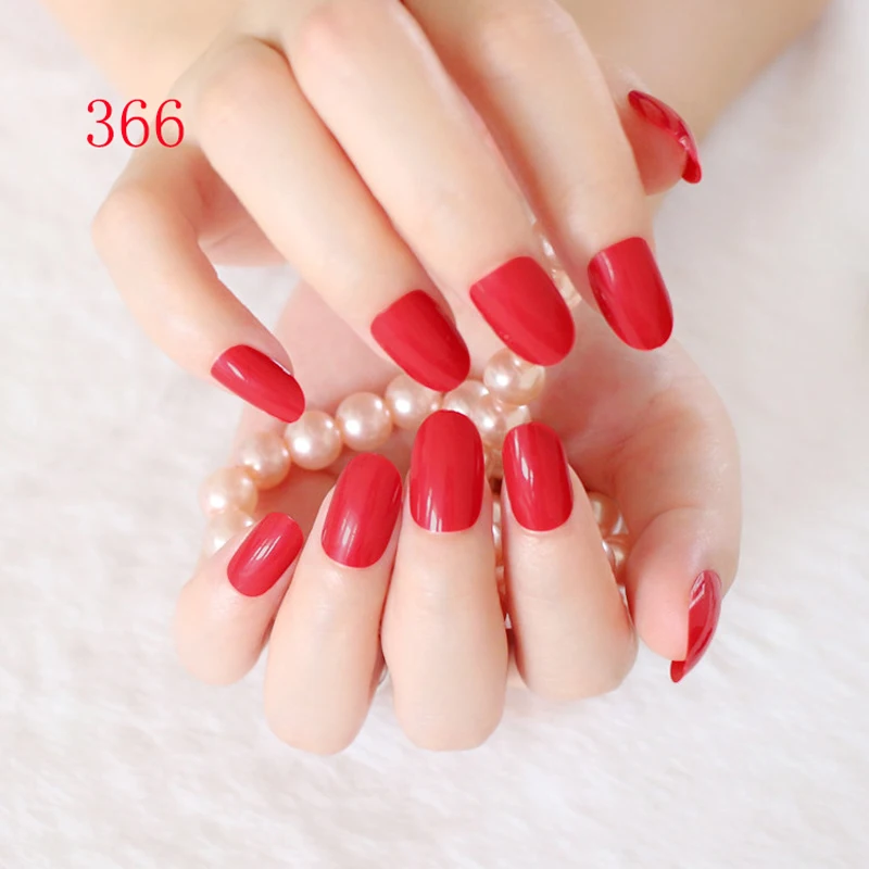 24pcs False nails Candy color nail plate tips Acrylic ...
