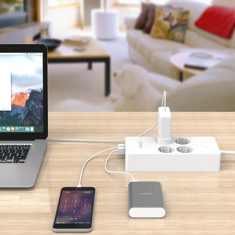 ORICO Защита от перенапряжения USB зарядное устройство бытовая техника 4 AC EU power Strip1.5 метра шнур питания с 5 портами usb зарядная станция